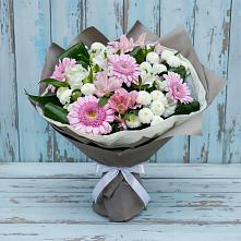 Букет цветов из:  Герберы, Альстромерии и Хризантемы в Белой Калитве