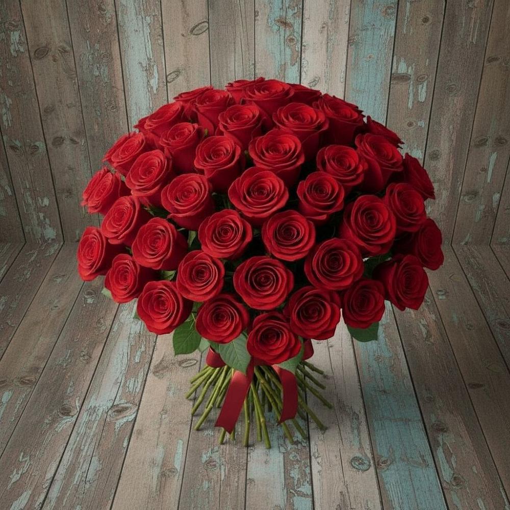 Букет 55 Красных роз Фридом в Белой Калитве