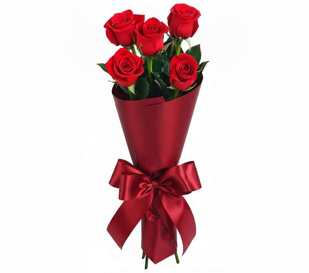 Букет 5 Красных роз Эдлесс Лав в Белой Калитве