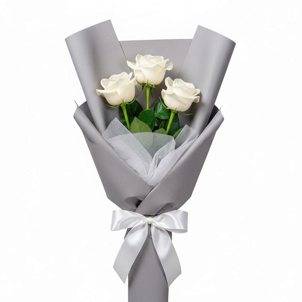 Букет 3 белые розы в Белой Калитве