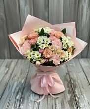 Букет цветов из:  Гвоздики, Розы и Хризантемы в Белой Калитве