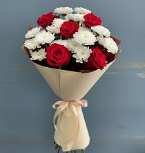 Букет цветов из:  Розы и Хризантемы в Белой Калитве