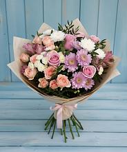 Букет цветов из:  Хризантемы, Розы и Альстромерии в Белой Калитве