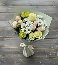 Букет цветов из:  Альстромерии, Розы и Хризантемы в Белой Калитве