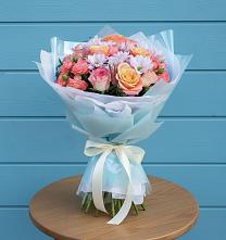 Букет цветов из:  Хризантемы и Розы в Белой Калитве