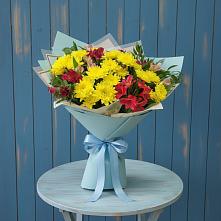 Букет цветов из:  Альстромерии и Хризантемы в Белой Калитве