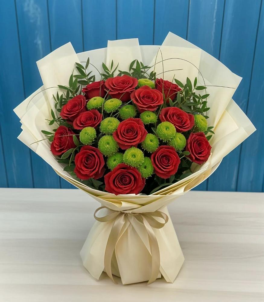 Букет цветов из: Розы и Хризантемы в Белой Калитве